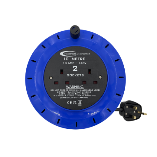 240v Cable Reel 10m 1.50mm 2 x 13A - Connexion Electrical Ltd.