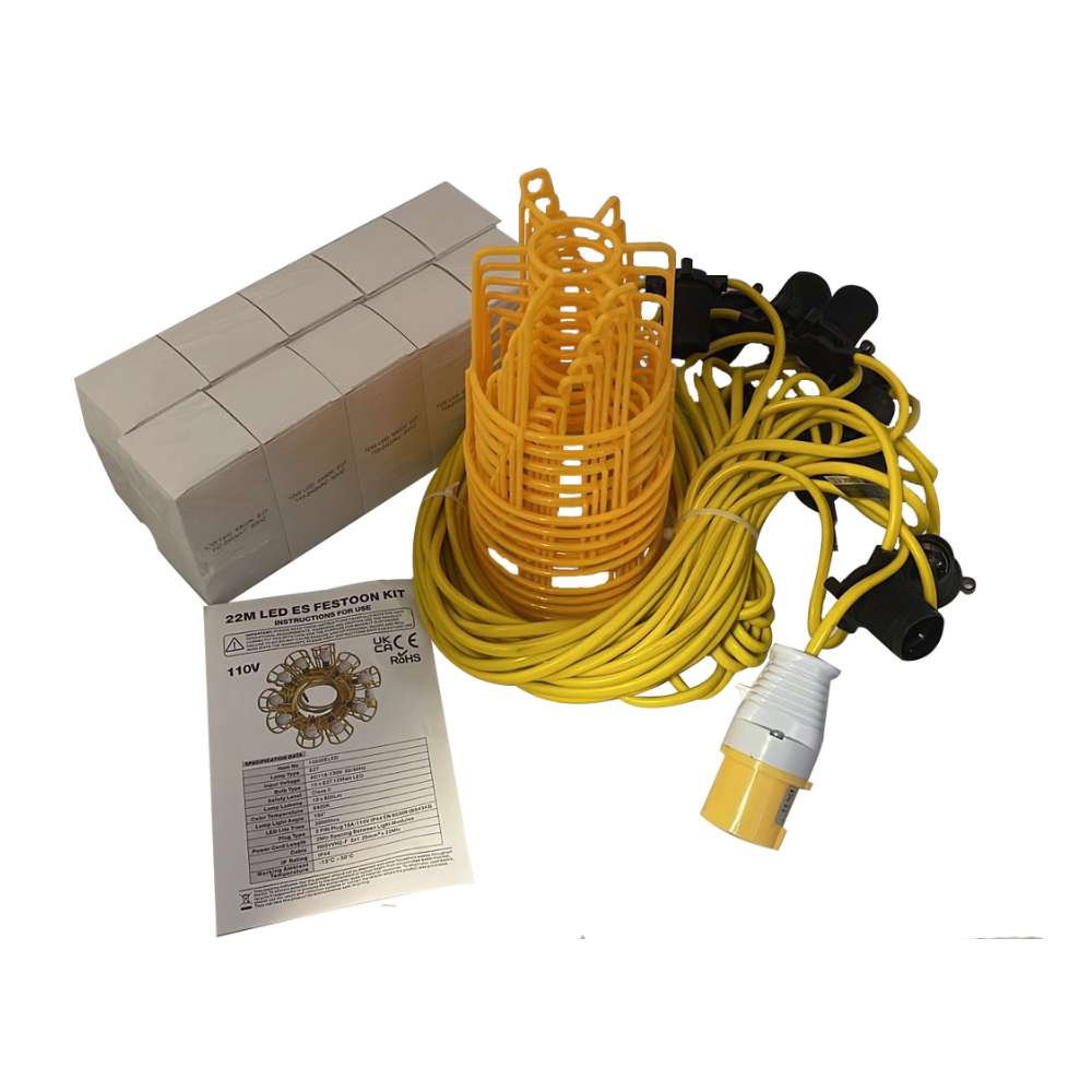 110v Festoon Lighting Kit ES 22m - Connexion Electrical Ltd.