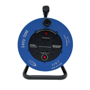 240V Cable Reel 50m 1.25mm 4x13amp Sockets and Plug – (8425)