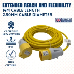 Shop 2.5mm 110V Extension Leads for Reliable Site Power