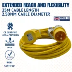 110V Extension Lead 25m 2.5mm Cable 16amp - (10803)