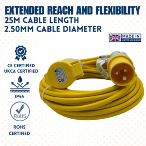 110V Extension Lead 25m 2.5mm Cable 16amp – (10803)