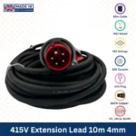 415V Rubber Extension Lead 10m 4mm 32amp - (10814) - Image 2