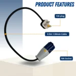 240V 0.5m Fly Lead 13A Adapter Plug and Coupler - (10872) - Image 4