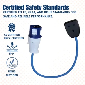 240V 0.5m Fly Lead 16A Adapter Plug and Socket – (10873)