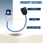240V 0.5m Fly Lead 16A Adapter Plug and Socket - (10873) - Image 5