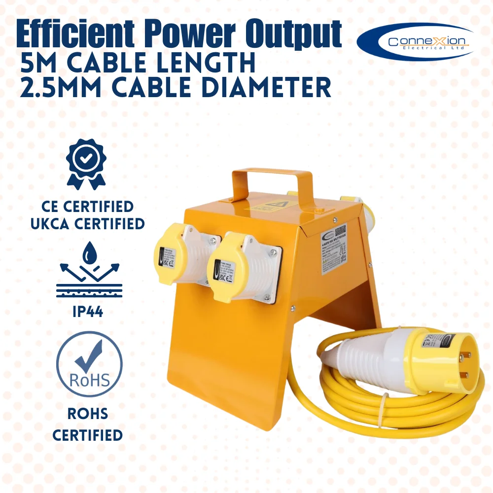 10896 (3) 4 Way Splitter Box 110V 4x16amp Outlets 16amp Plug - (10896) - Image 1