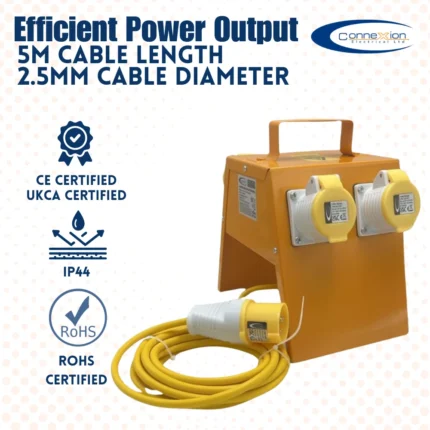 4 Way 110V Splitter Box with 16A Sockets & 32A Plug
