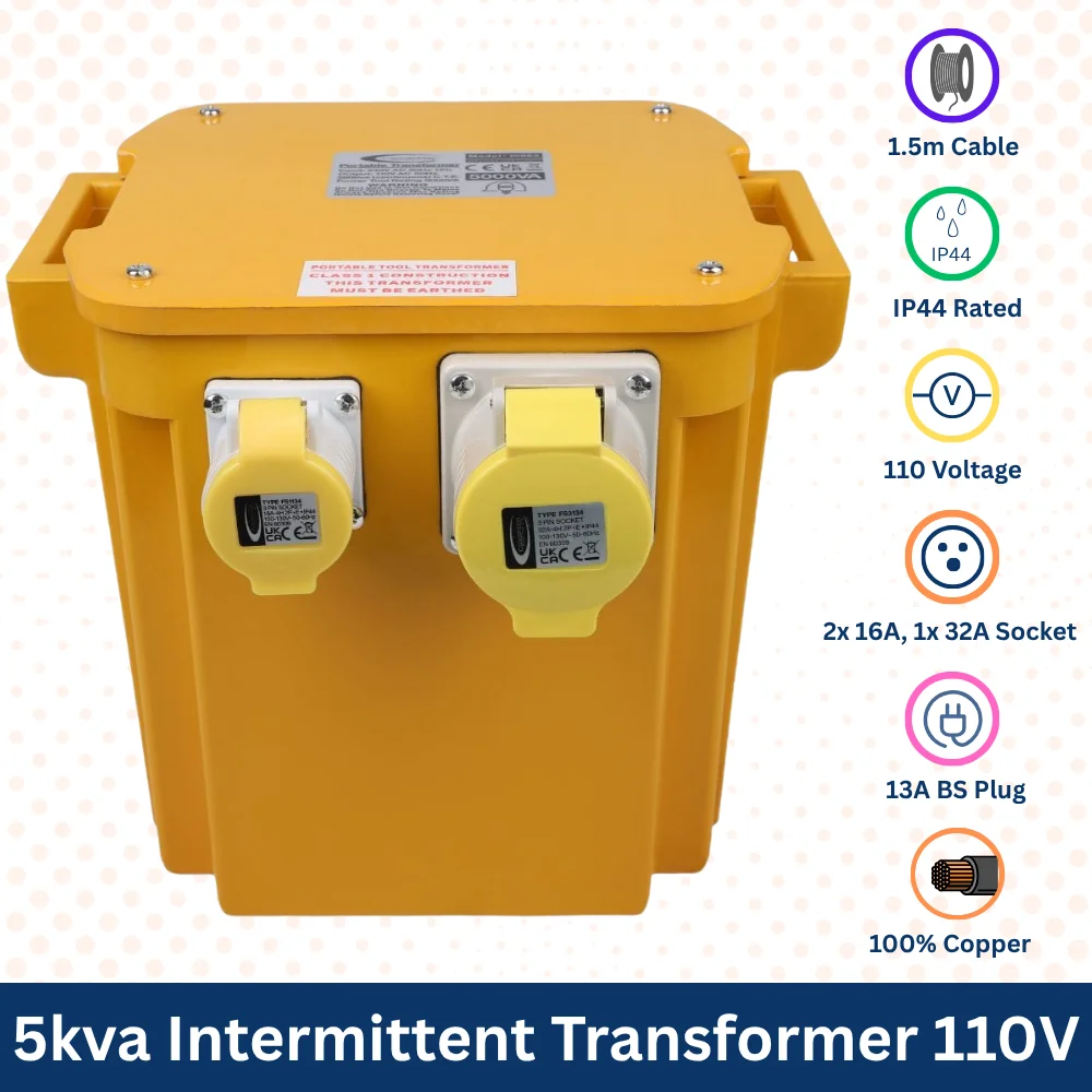 10962 (2) 5kVA 110V Transformer for Safe Site Power Use - Image 1