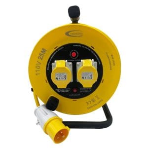 110V Cable Reel 25m 2.5mm 2x16amp Socket and Plug – (4055)