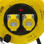 110V Cable Reel 25m 2.5mm with 16A Plug and 2x16A Socket