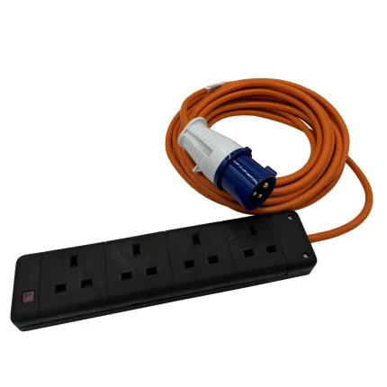 4 Way Caravan Hookup Extension Lead 7m 16amp Plug - (10700B)