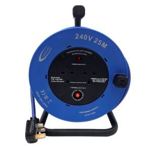 240V Cable Reel 25m 2.50mm 2x13amp Sockets and Plug – (4050)