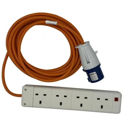 4 Way Caravan Hookup Extension Lead 7m 16amp Plug - (30503-16amp)