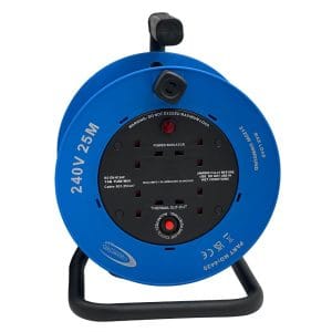 240V Cable Reel 25m 1.25mm 4x13amp Sockets and Plug – (4420)