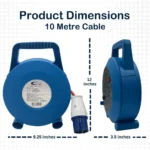 4 Way 10m Extension Lead Reel 4x13amp Sockets - (5075) - Image 3