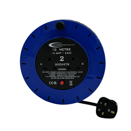 2 Way Cassette Extension Reel 10m 2x13amp Sockets - (5073)