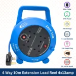 4-Way 10m Extension Reel 4x13A Sockets & Plug - Image 2