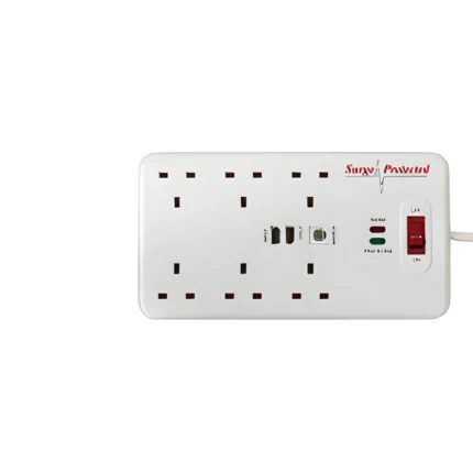6 Gang 2m Extension Lead 1.25mm 13amp Plug and Sockets - (AS602)