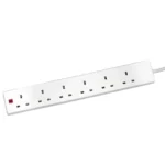6 Gang 2m Extension Cable 13A Plug & Socket - (36501)