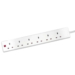 6 Gang 2m Extension Cable 1.25mm 13amp Plug and Socket – (36501)