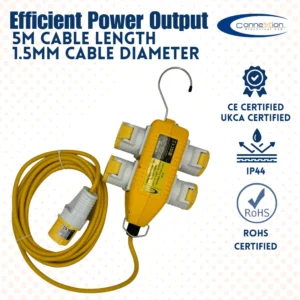 4 Way Splitter Box 110V 4x16amp Outlets 16amp Plug – (10886)