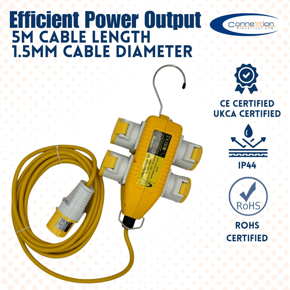 80 4 Way Splitter Box 110V 4x16amp Outlets 16amp Plug - (10886) - Image 1