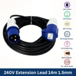 240V Extension Lead 14m 1.5mm Cable 16amp IP44 - (10805b) - Image 3