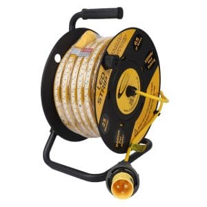 110V LED Strip Light 25m Reel 16amp plug IP65 – (10906)