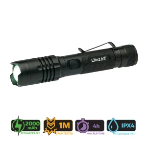 LitezAll Rechargable Tachtical Torch 1000 Lumens