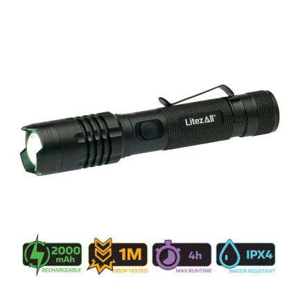 LitezAll Rechargable Tachtical Torch 1000 Lumens