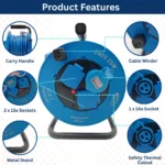240V Cable Reel Plug 25m 1.5mm 16A/13A – (4008) - Image 4