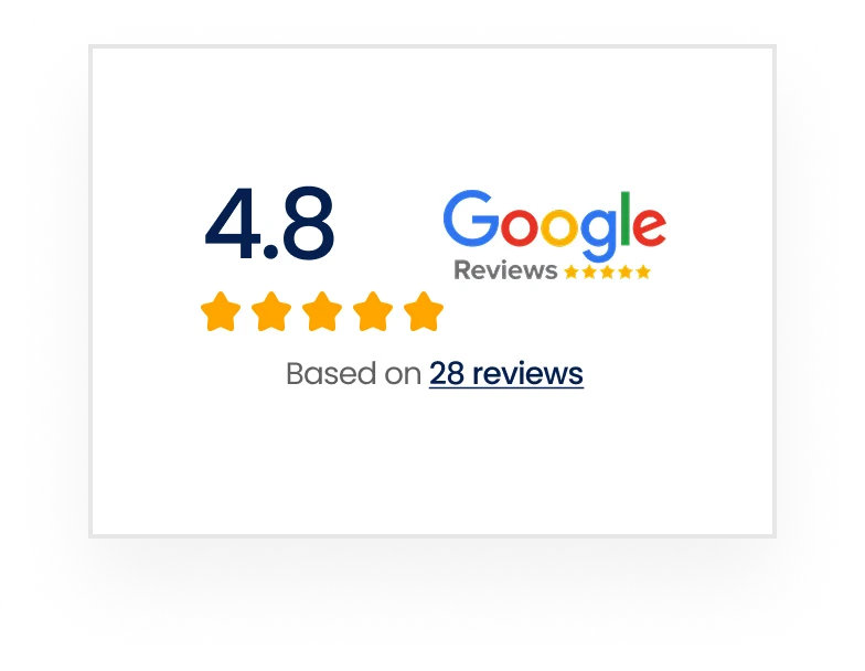 4.8 star Google rating based on 28 customer reviews