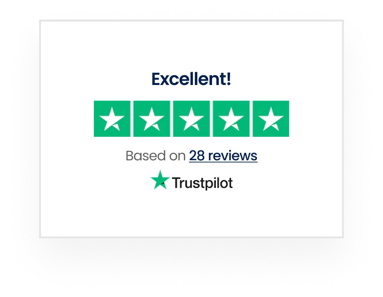 Trustpilot 5 star excellent rating based on 28 reviews